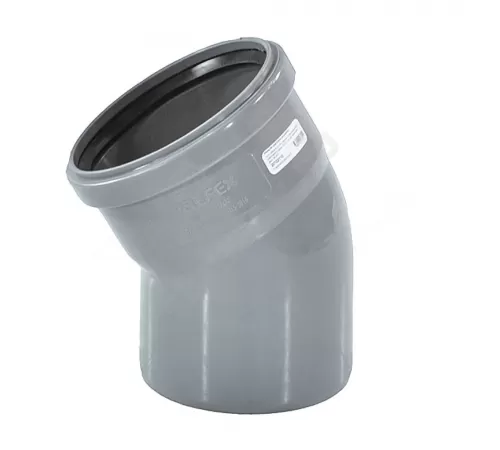 Отвод PP-H серый Дн 50х30гр б/нап в/к VALFEX 20122050