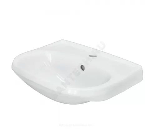 Умывальник подвесной Комфорт 50 1 отверстие под смеситель по центру белый Sanita WB.PD/Comfort/50-C/WHT.G/S1