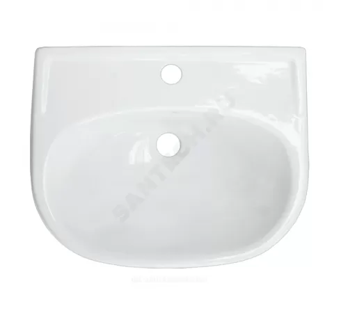 Умывальник подвесной Комфорт 50 1 отверстие под смеситель по центру белый Sanita WB.PD/Comfort/50-C/WHT.G/S1