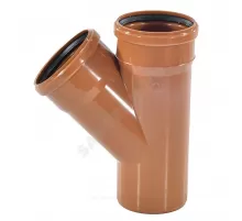Тройник НПВХ коричневый Дн 160х160х45гр б/нап в/к Aquaviva AQVD105160