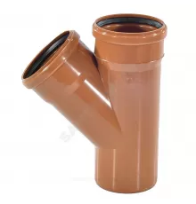 Тройник НПВХ коричневый Дн 110х110х45гр б/нап в/к Aquaviva AQVD105110