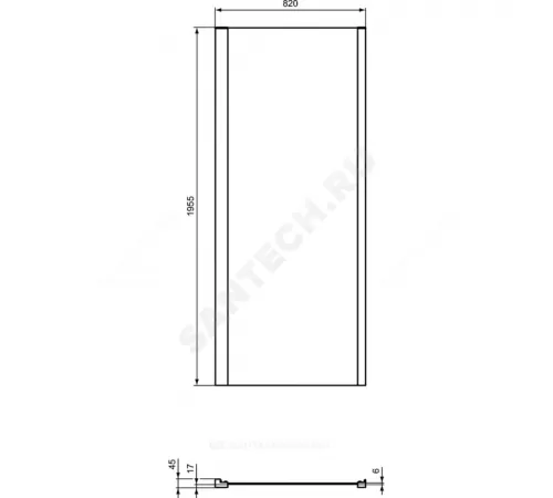 Стенка душевая CONNECT 2 боковая 850х1950мм Ideal Standard K9301V3