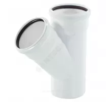 Тройник PP-H переходной бесшумный белый RAUPIANO PLUS Дн 110х50х45гр б/нап в/к Rehau 11213041001