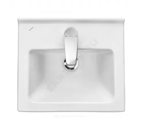 Умывальник подвесной Визит 40 1 отверстие под смеситель по центру с переливом белый Santeri 1.3117.7.S00.11B.0