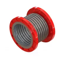 Компенсатор сильфонный осевой многослойный сталь нерж КСОF Ду 125 Ру16 фл поворотный (фл сталь) L=190мм Hortum 0060125-060 сжатие/растяжение 30 мм/30 мм