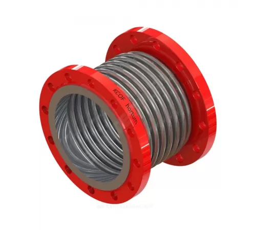 Компенсатор сильфонный осевой многослойный сталь нерж КСОF Ду 125 Ру16 фл поворотный (фл сталь) L=190мм Hortum 0060125-060 сжатие/растяжение 30 мм/30 мм