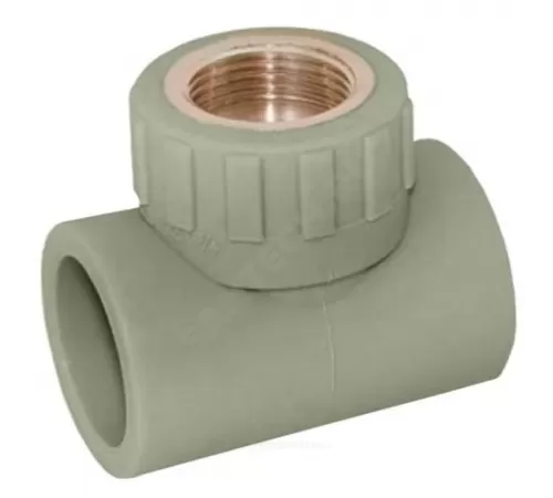 Тройник PP-R комбинированный серый Дн 20х1/2" ВР VALFEX 10127020Г