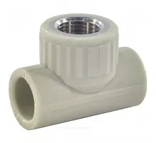 Тройник PP-R комбинированный серый Дн 20х1/2" ВР VALFEX 10127020Г