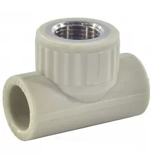 Тройник PP-R комбинированный серый Дн 20х1/2" ВР VALFEX 10127020Г