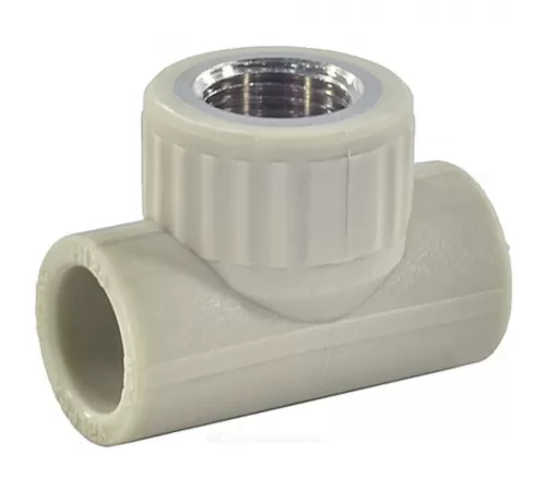 Тройник PP-R комбинированный серый Дн 20х1/2" ВР VALFEX 10127020Г