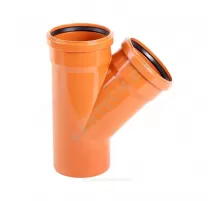 Тройник НПВХ коричневый Дн 200х110х45гр б/нап в/к 2481103