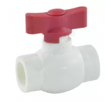 Кран шаровой PP-R красн Дн 20 внутренняя пайка бабочка Стандарт RTP (РосТурПласт) 14976