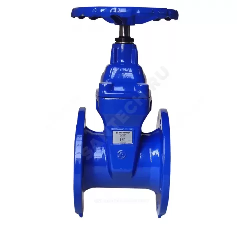 Задвижка чугун 30ч39р 1010W аналог МЗВ обрезиненный клин EPDM с гайкой и направляющими клина Ду 500 Ру10/16 фл Benarmo