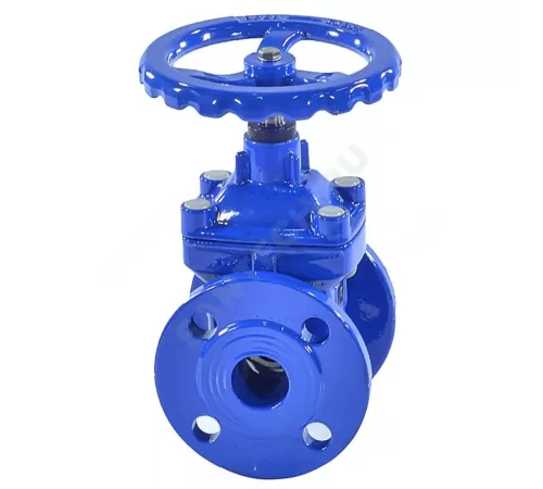 Задвижка чугун 30ч39р 1010W аналог МЗВ обрезиненный клин EPDM с гайкой и направляющими клина Ду 500 Ру10/16 фл Benarmo