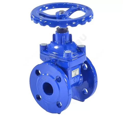 Задвижка чугун 30ч39р 1010W аналог МЗВ обрезиненный клин EPDM с гайкой и направляющими клина Ду 500 Ру10/16 фл Benarmo