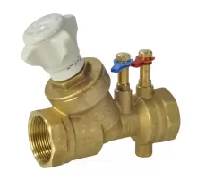 Клапан балансировочный ручной латунь R206B Ду 40 G1 1/2" A Ру25 ВР Kvs=18.5м3/ч с измерительными ниппелями Giacomini R206BY007