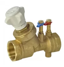 Клапан балансировочный ручной латунь R206B Ду 40 G1 1/2" A Ру25 ВР Kvs=18.5м3/ч с измерительными ниппелями Giacomini R206BY007