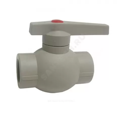 Кран шаровой PP-R серый Дн 40 внутренняя пайка OPTIMA VALFEX VALF 10145040Г