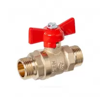 Кран шаровой латунь Стандарт 233 аналог 11б27п1 Ду 20 Ру40 НР бабочка красная ГАЛЛОП 107204
