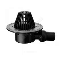 Воронка кровельная VB 520.1 Y с горизонтальным выпуском PP Дн 50 с листвоуловителем, прижимным фланцем, регулируемым углом выпуска Fachmann 01.192