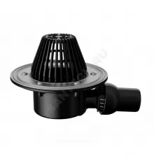 Воронка кровельная VB 520.1 Y с горизонтальным выпуском PP Дн 50 с листвоуловителем, прижимным фланцем, регулируемым углом выпуска Fachmann 01.192