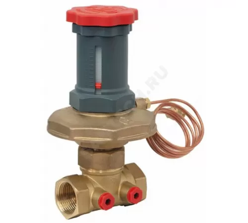 Клапан балансировочный автомат латунь R206C Ду 20 Rp3/4" Ру16 ВР 5-60 кПа Kvs=3.39м3/ч без ниппелей Giacomini R206CY104