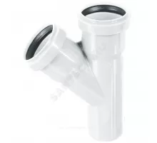 Тройник НПВХ белый Дн 50х50х45гр б/нап бесшумный в/к ШУМЭКС Хемкор 2391060