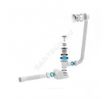 Слив-перелив для ванны Бриг автоматический 1 1/2"x40 с гофрой 40х50 слив клапан "клик-клак" (сетка) D=42,6мм АНИ Пласт ЕС655S