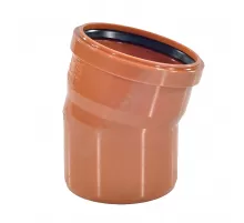Отвод НПВХ коричневый Дн 400х15гр б/нап в/к KGB Ostendorf 226200