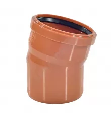 Отвод НПВХ коричневый Дн 110х15гр б/нап в/к KGB Ostendorf 220200