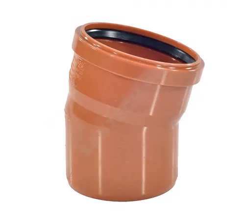 Отвод НПВХ коричневый Дн 400х15гр б/нап в/к KGB Ostendorf 226200