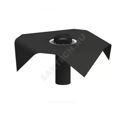 Воронка кровельная с вертикальным выпуском PP Дн 160 с листвоуловителем, прижимным фланцем из нержавеющей стали Татполимер ТП-01.160/4