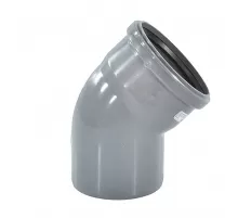 Отвод PP-H серый Дн 110х45гр б/нап в/к VALFEX 20102110