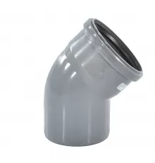 Отвод PP-H серый Дн 32х45гр б/нап в/к VALFEX 20102032