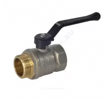 Кран шаровой латунь никель Pride Ду 40 Ру25 ВР/НР полнопроходной рычаг черный аналог 11б27п1 LD 47.40.В-Н.Р