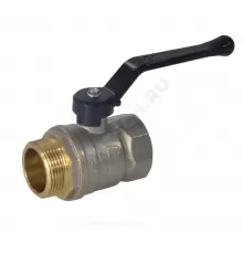 Кран шаровой латунь никель Pride Ду 20 Ру40 ВР/НР полнопроходной рычаг черный аналог 11б27п1 LD 47.20.В-Н.Р