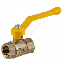 Кран шаровой латунь газ Стандарт 220 аналог 11б27п1 Ду 20 Ру16 ВР полнопроходной рычаг ГАЛЛОП 116024