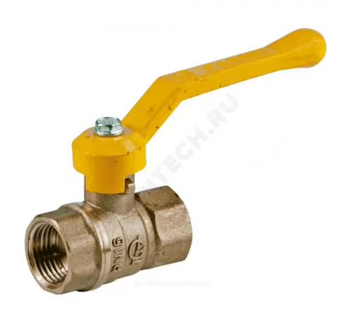 Кран шаровой латунь газ Стандарт 220 аналог 11б27п1 Ду 20 Ру16 ВР полнопроходной рычаг ГАЛЛОП 116024
