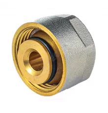 Евроконус для МП труб латунь никель обжим Дн 16х2,0х3/4" с накидной гайкой Aquasfera 5021-02