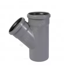 Тройник PP-H переходной серая HT HTEA Дн 90х75х45гр б/нап в/к Ostendorf 114210
