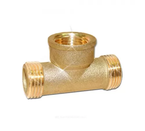 Тройник латунь Ду 15 (1/2") НР/ВР/НР Цветлит ZW50084