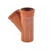 Тройник НПВХ коричневый Дн 500х160х45гр б/нап в/к KGEA Ostendorf 227350