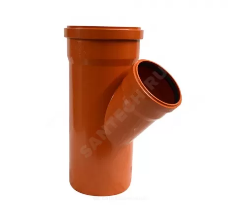 Тройник НПВХ коричневый Дн 500х160х45гр б/нап в/к KGEA Ostendorf 227350