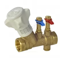 Клапан балансировочный ручной латунь R206B Ду 25 G1" A Ру25 ВР Kvs=7м3/ч с измерительными ниппелями Giacomini R206BY005