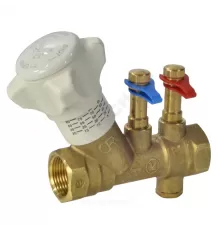 Клапан балансировочный ручной латунь R206B Ду 15 G1/2" A Ру25 ВР Kvs=2.7м3/ч с измерительными ниппелями Giacomini R206BY003
