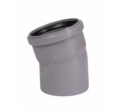 Отвод PP-H серый HT HTB Дн 125х15гр б/нап в/к Ostendorf 116100