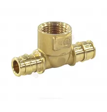 Тройник для PE-X труб радиальный латунь Дн 16х1/2"х16 ВР РОС