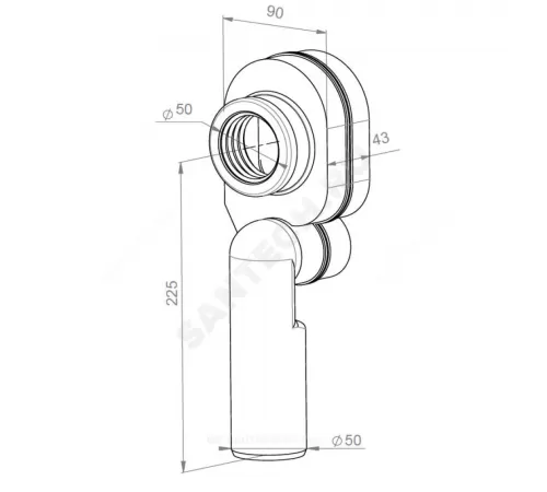 Писсуар настенный Гала белый с нажимным краном, с креплением, сифон вертикальный Santek 1.WH50.1.805
