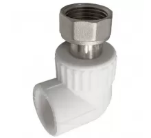 Угольник PP-R комбинированный белый Дн 25х1" с накидной гайкой VALFEX 11138025