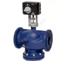 Клапан запорно-регулирующий чугун RV113R односедельный Ду 125 Ру16 фл Kvs=250м3/ч с эл/приводом 3-х позиционным/аналоговым ANT40.11 24В LDM RV113R4331